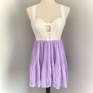 Sabo Skirt Floral Lace Strappy Back Lavender Dress